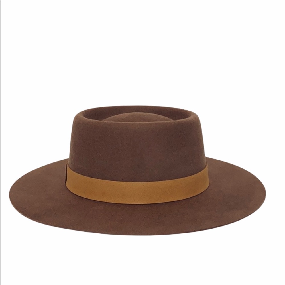 Lack of Color The Mirage Boater Brown Wool Boho Sun Protection Hat - Picture 2 of 4